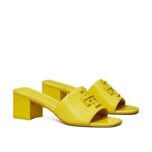 Tory Burch Yellow Block Heel Mules